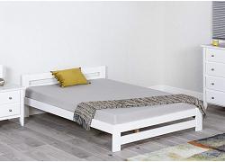 4ft6 Double Xiamen low to floor, white painted bed frame 1